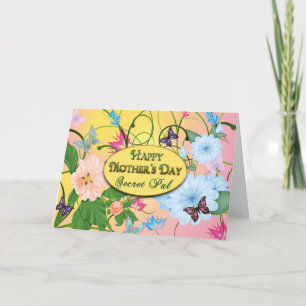 MORS DAG - SECRET PAL - BUTTERFLIES/FLOWERS KORT