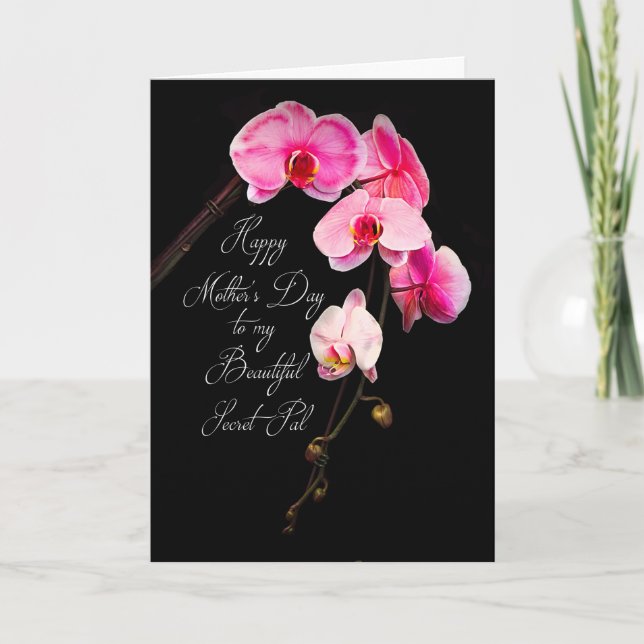 MORS DAG - SECRET PAL/SISTER - FUCHSIA ORCHIDS KORT (Framsida)