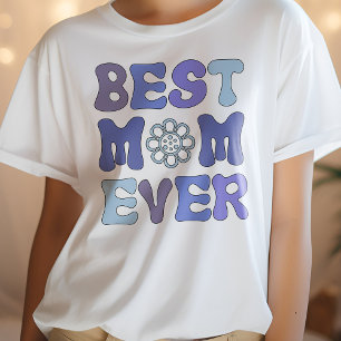 Mors dag Shirt, Lila och Blue Best Mamma någonsin T Shirt