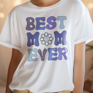 Mors dag Shirt, Lila och Blue Best Mamma någonsin T Shirt