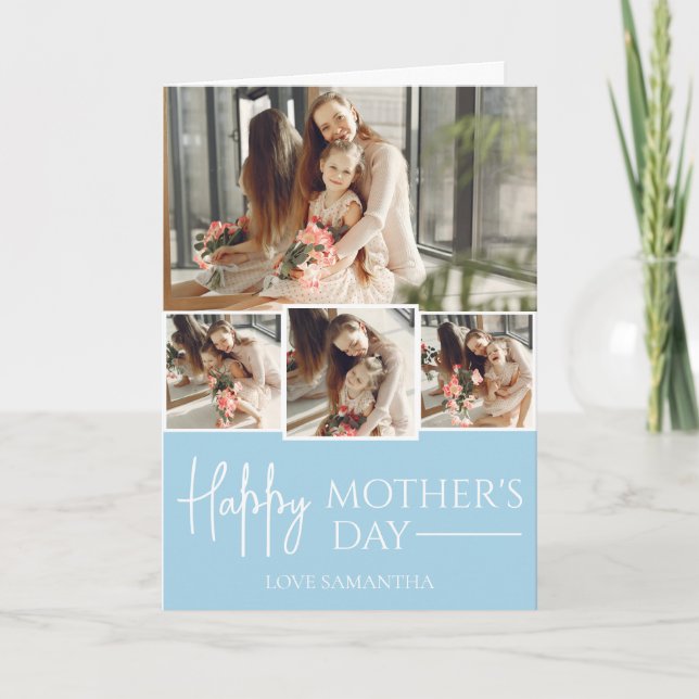 Mors dag | Simple Modern Script 5 Photo Kort (Framsida)