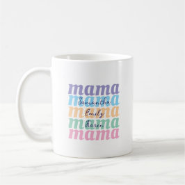 Mors dag skräddarsydd barn namn MAMA present Kaffemugg