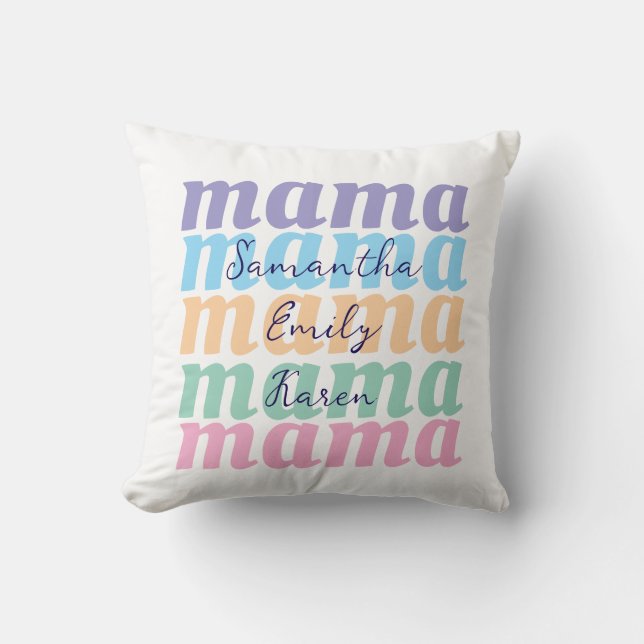 Mors dag skräddarsydd barnnamn MAMA present Kudde (Framsida)