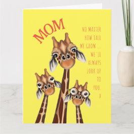 Mors dag - Söt Girafffamilj Kort