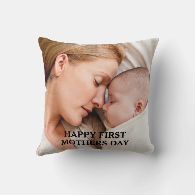 mors dag  söt hjärta foto nya mammor  kudde (Baksida)