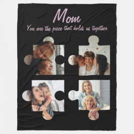 Mors dag specialpresent till mamma - 4 foto fleecefilt