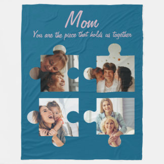 Mors dag specialpresent till mamma - 4 foto fleecefilt