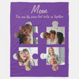 Mors dag specialpresent till mamma - 4 foto fleecefilt