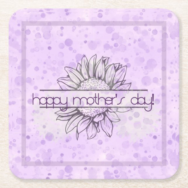 Mors dag Square Underlägg Lilac Solros Papper Kvadrat (Framsidan)