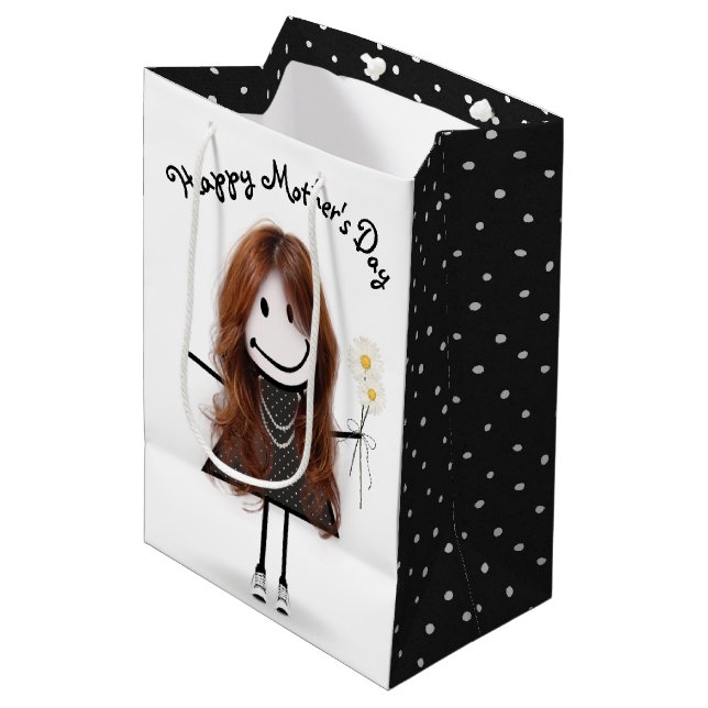 Mors dag Stick Girl med Daisy (Framsidan Vinklad)