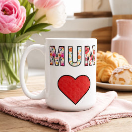 Mors dag Stilig Modern Blommig Mor Flicka Hjarta Kaffemugg