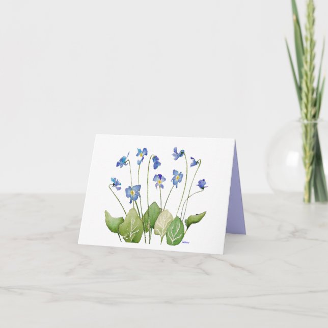 Mors dag-stugan med Violet Flowers Card Kort (Framsida)