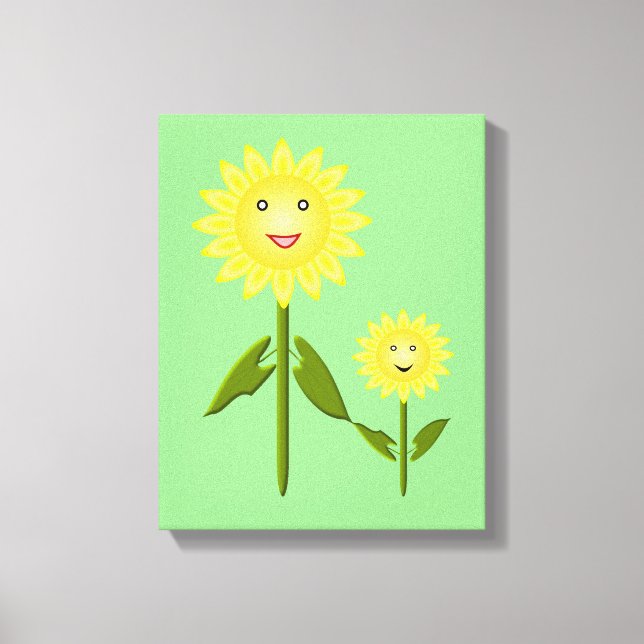 Mors dag Sunblommor Canvastryck (Framsida)