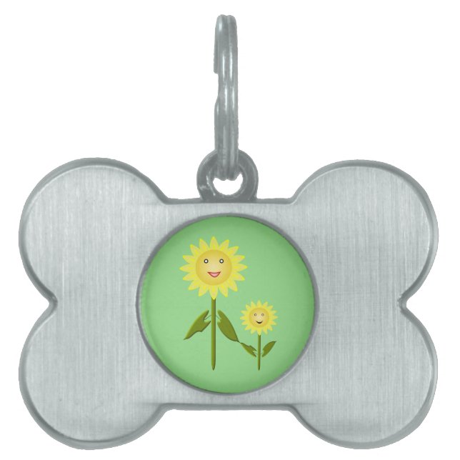 Mors dag Sunblommor ID-bricka Husdjur (Framsidan)
