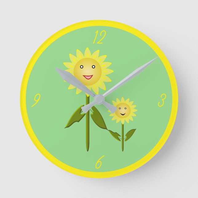 Mors dag Sunblommor Rund Klocka (Framsida)