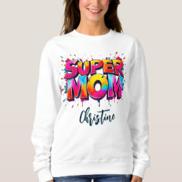 Mors dag Super Mamma Graffiti Typografi T Shirt