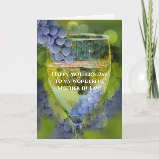 Mors dag Svärmor Vin Humor Kort (Framsida)