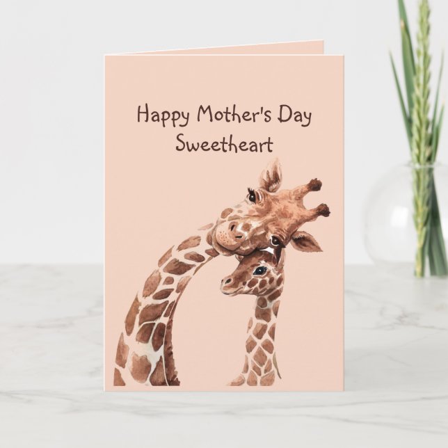 Mors dag Swehoney Roligt Giraffe Animal Kort (Framsida)