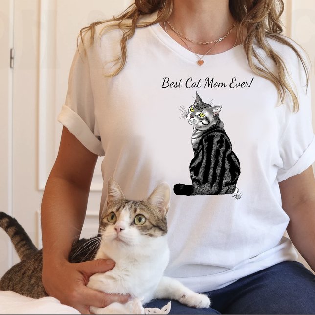 Mors dag Tabby katt T Shirt (Skapare uppladdad)