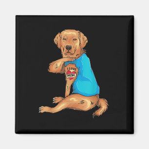 Mors dag Tatto I Kärlek Mamma Golden Retriever Tat Magnet