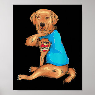Mors dag Tatto I Kärlek Mamma Golden Retriever Tat Poster