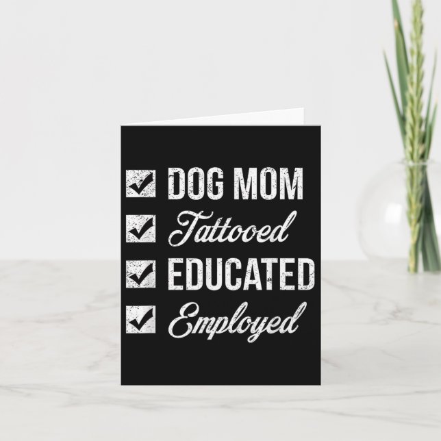 Mors dag Tattoo for Educated&amp; Employed Hund Kort (Framsida)
