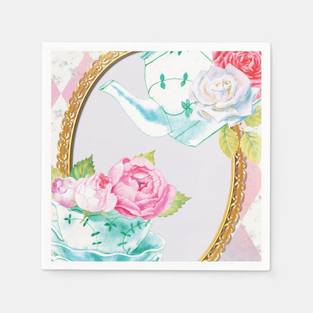 MORS DAG, TEA PARTY, HELGDAG PAPPER PLATS PAPPERSSERVETT (Framsidan)