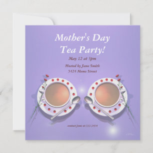 Mors dag Tea Party Inbjudningar