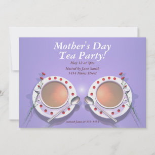 Mors dag Tea Party Inbjudningar