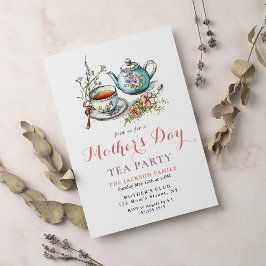 Mors dag Tea Party Inbjudningar
