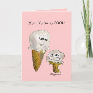 Mors dag Tecknad Ice Cream Cones Greeting Card Kort