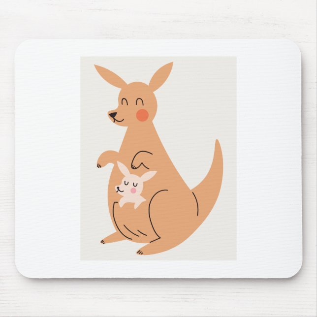 Mors dag tema söt känguru design musmatta (Framsidan)