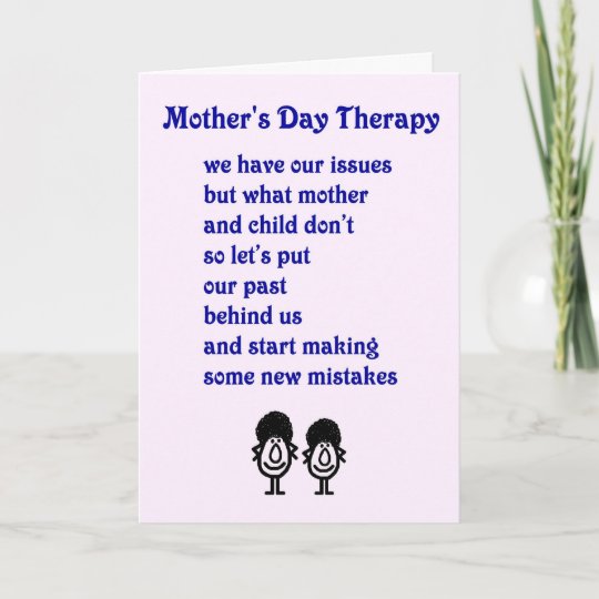 Mors Dag Therapy Ett Lustigt Mors Dag Dikt Kort Zazzle Se