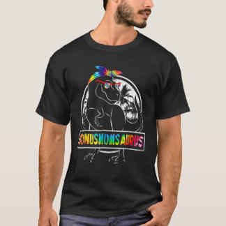 Mors dag Tie Dye Bonusmomsaurus Bonus Mamma Dino T Shirt