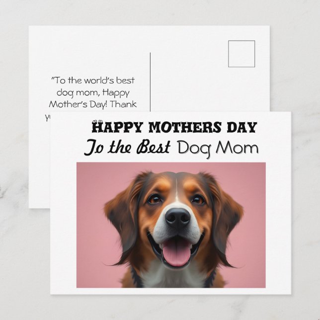 Mors dag till bästa Hund Mamma Helg Vykort (Fram/baksida)