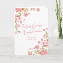 Mors dag till dotter i Rosa Blommigt Kort