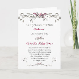 Mors dag till frun Romantic Personalize w-Namn Kort