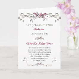 Mors dag till frun Romantic Personalize w-Namn Kort