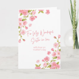Mors dag till syster i Rosa Blommigt Kort