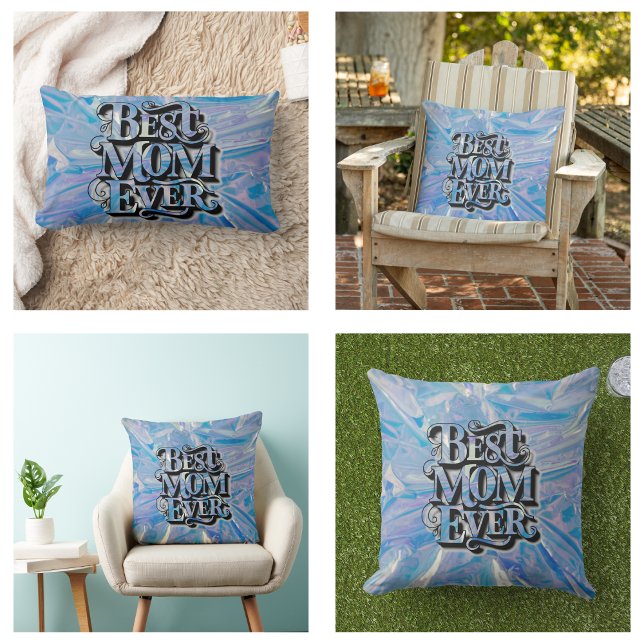 Mors dag Trendig Bästa mamma någonsin Lumbarkudde (Mother's Day Trendy Best Mom Ever Pillow)