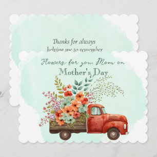 Mors dag Trucklast med blommor Julkort
