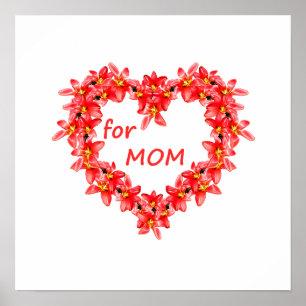 Mors dag - Tulpanhjärta för MAMMA - Illustration Poster