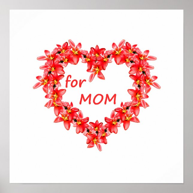 Mors dag - Tulpanhjärta för MAMMA - Illustration| Poster (Framsidan)