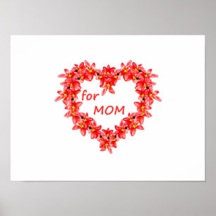 Mors dag - Tulpanhjärta för MAMMA - Illustration Poster