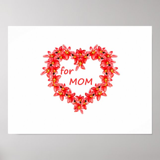 Mors dag - Tulpanhjärta för MAMMA - Illustration| Poster (Framsidan)