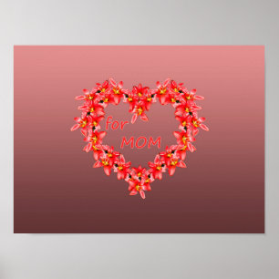 Mors dag - Tulpanhjärta för MAMMA - Ros Poster