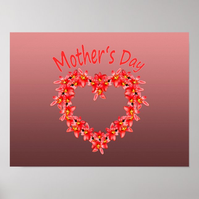 Mors dag - Tulpörtillustration på rosa |  Poster (Framsidan)
