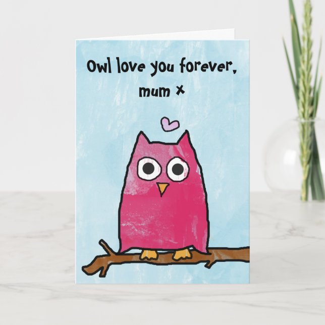 Mors dag - Uggla kärlek är du för evigt Kort (Framsida)