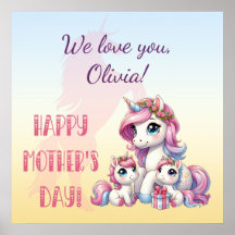 Mors dag Unicorn-Thned Party