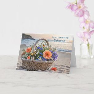 Mors dag Vacker strand kusttema Namn Kort